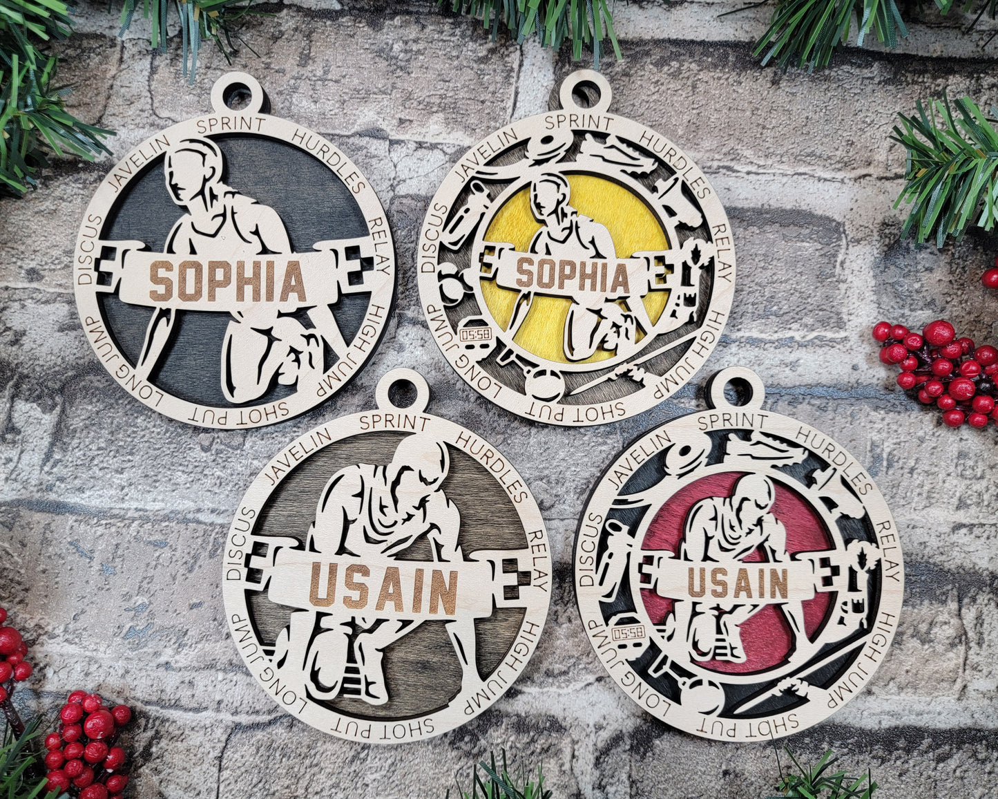 Track and Field Sports Ornaments