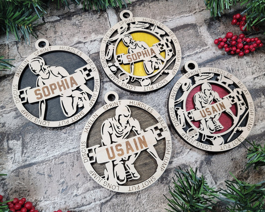 Track and Field Sports Ornaments