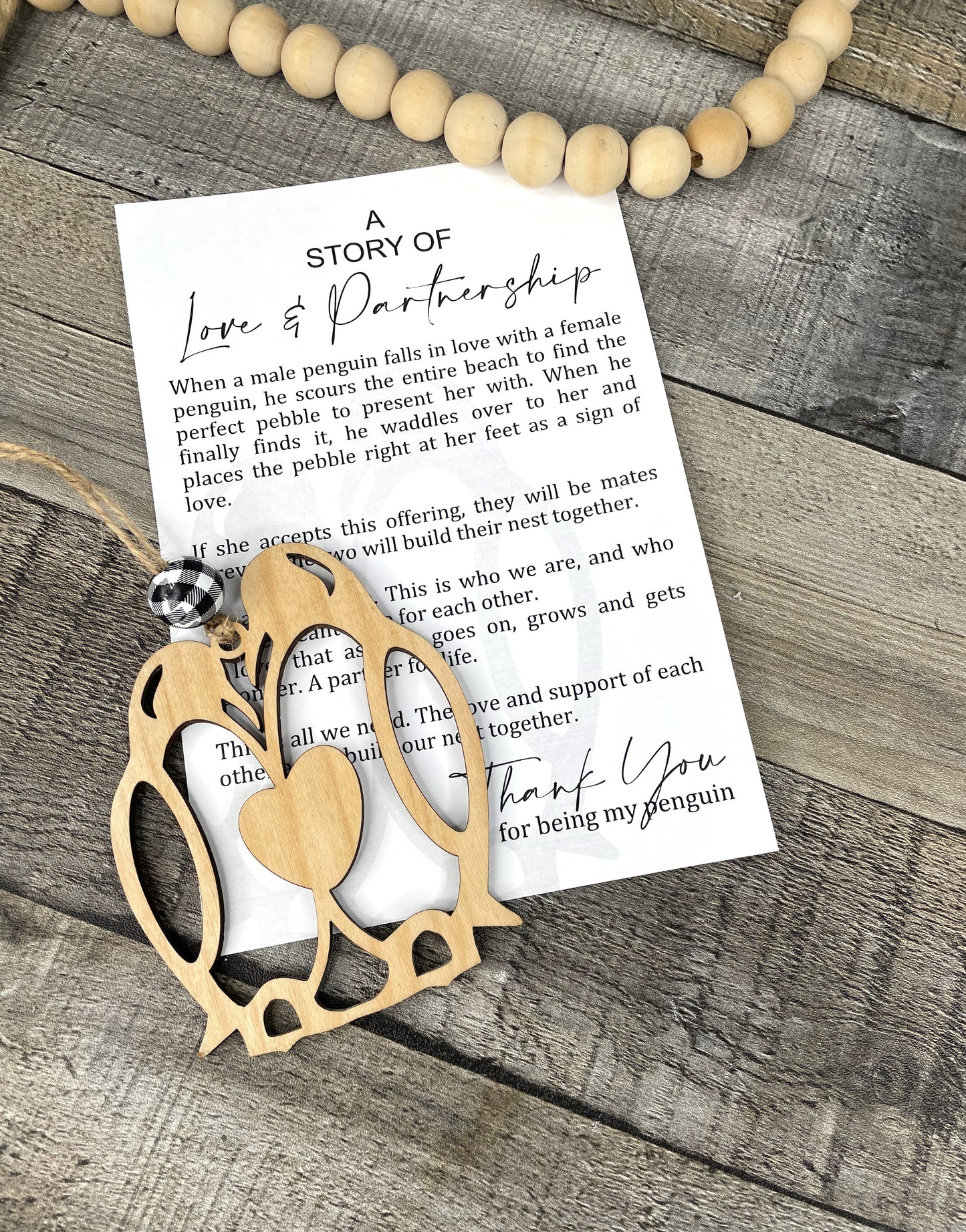 Love Penguin Partnership Ornament
