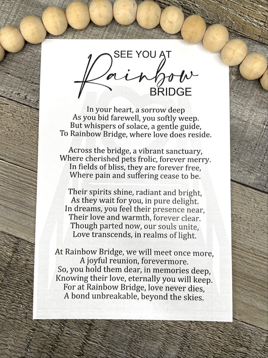 Rainbow Bridge Story Card Ornament