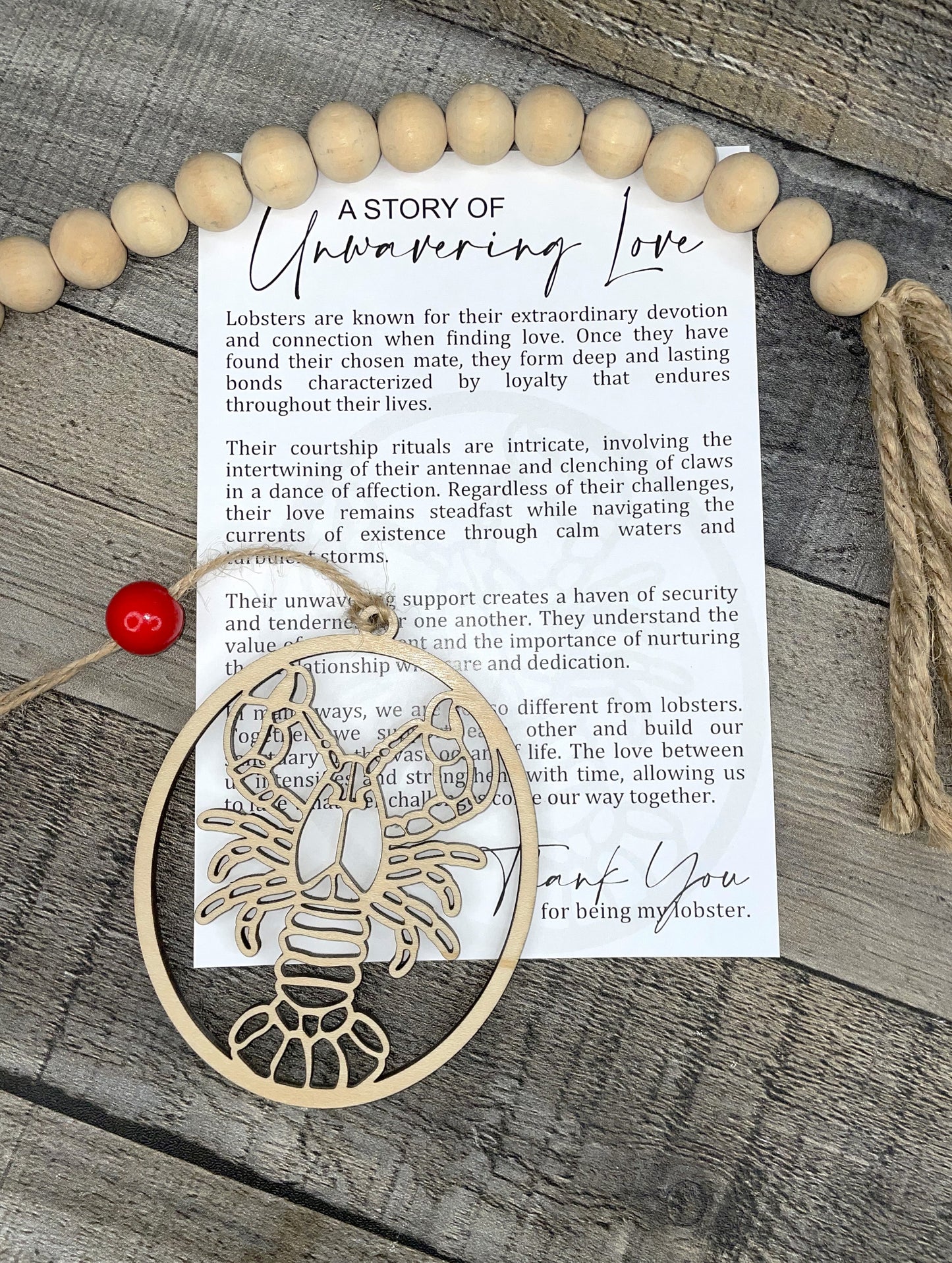 A Story of Unwavering Love Lobster Ornament