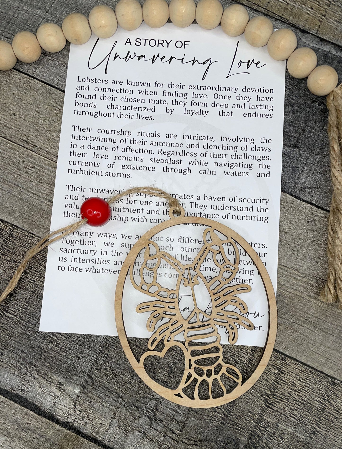 A Story of Unwavering Love Lobster Ornament