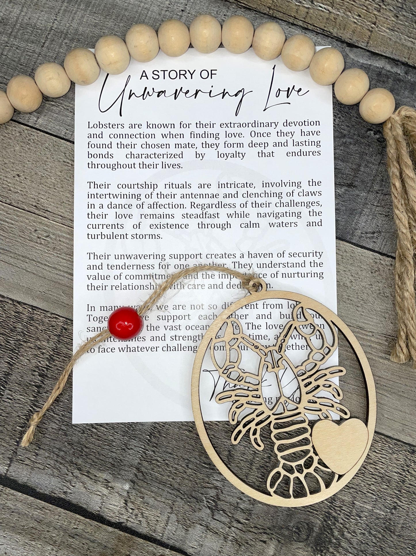 A Story of Unwavering Love Lobster Ornament