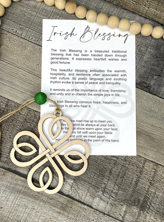 Irish Blessing Four Leaf Clover Ornament