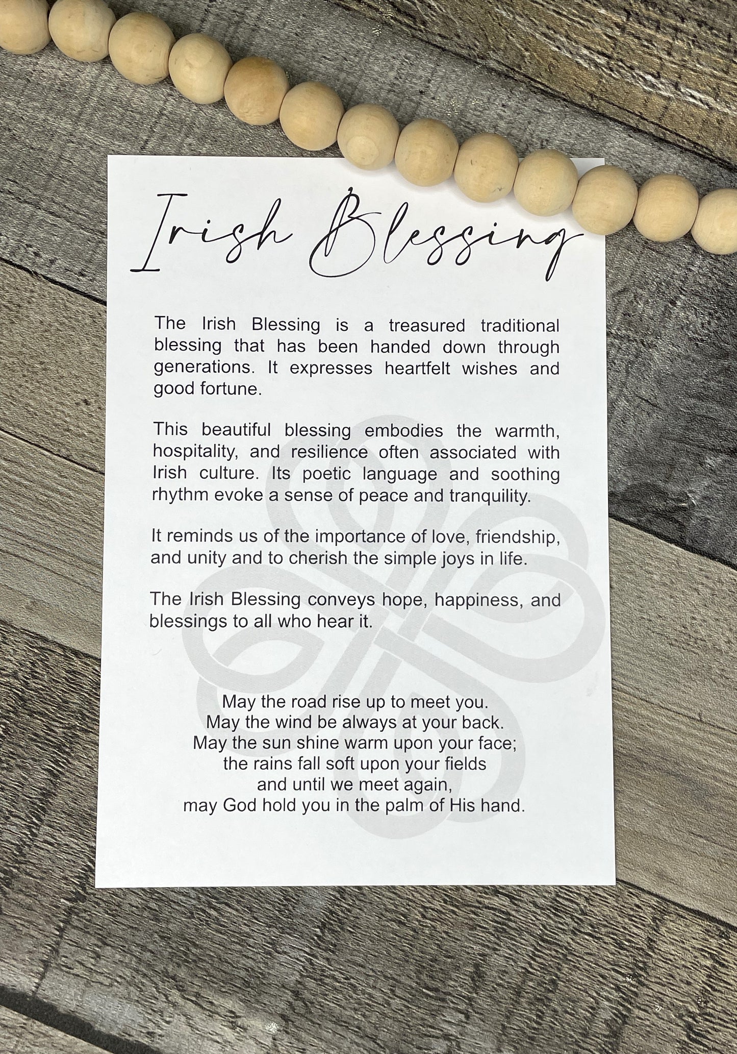 Irish Blessing Four Leaf Clover Ornament