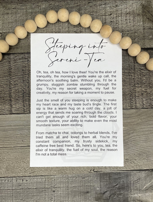 Steeping into Sereni-Tea Story Card Ornament