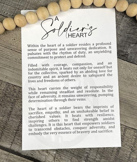 A Soliders Heart Story Card Ornament
