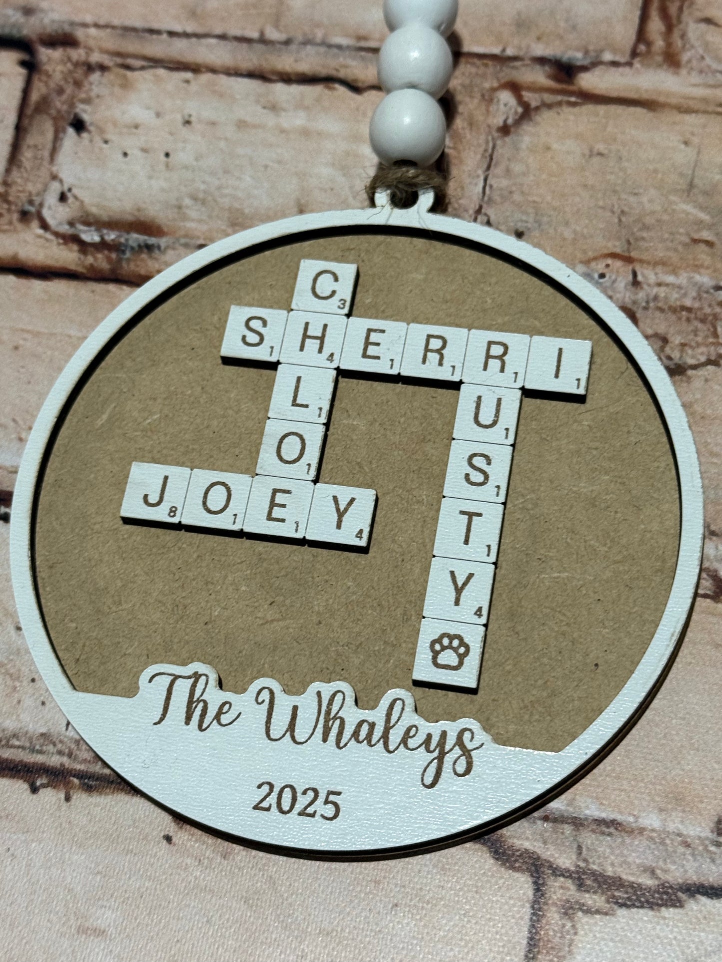 Family Crossword Ornament
