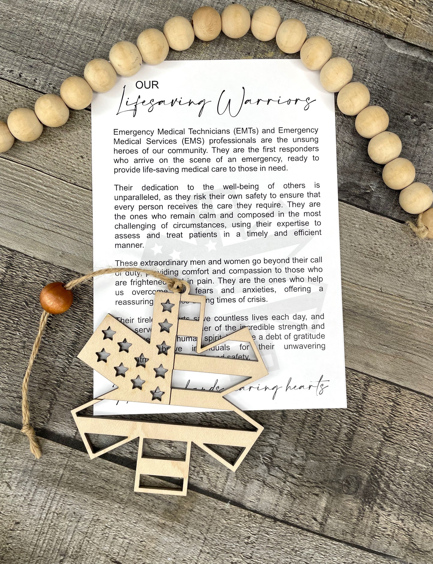 Our Lifesaving Warriors EMT/EMS Story Card Ornament