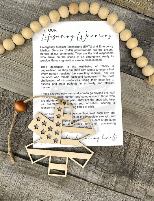 Our Lifesaving Warriors EMT/EMS Story Card Ornament