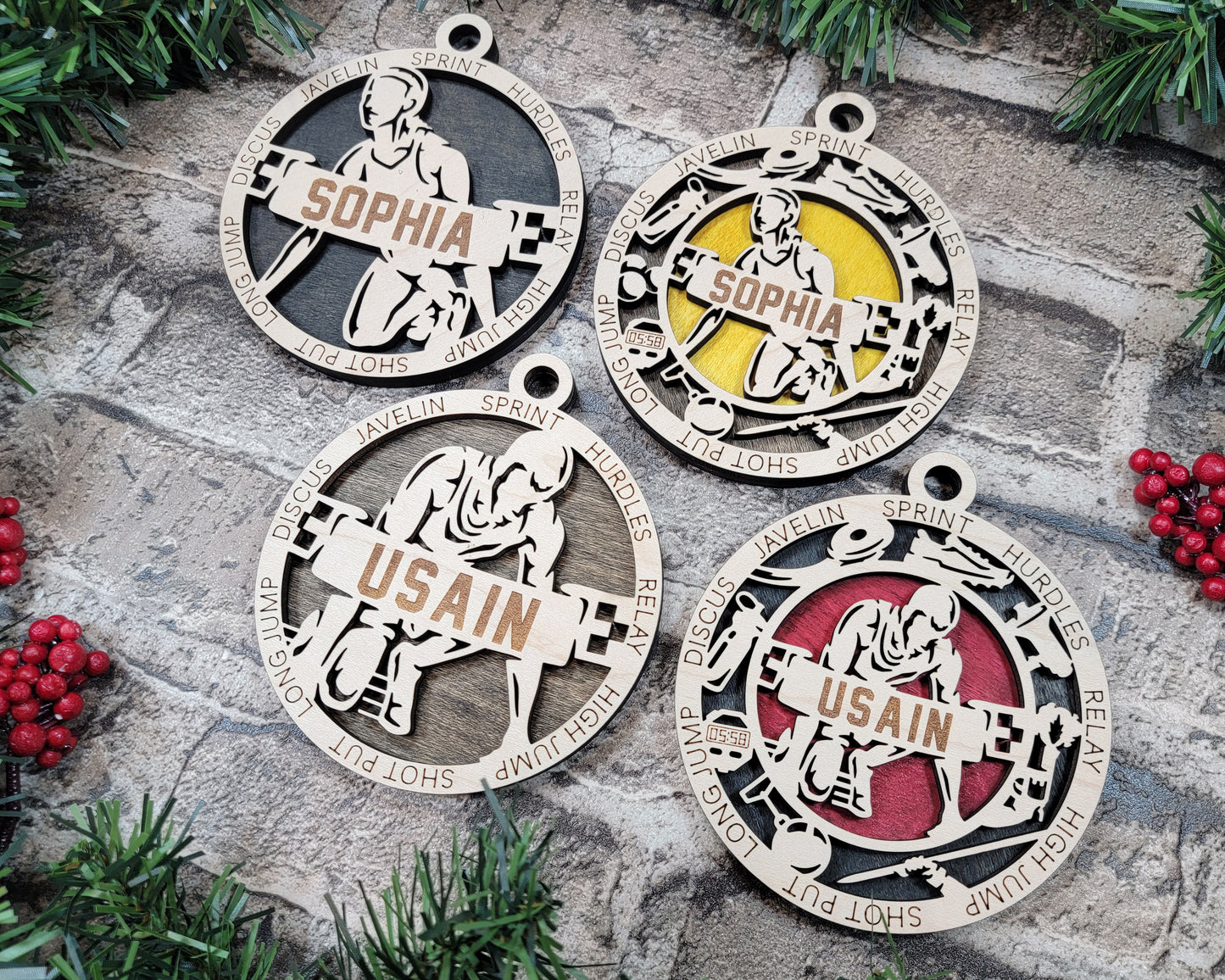 Track and Field Sports Ornaments
