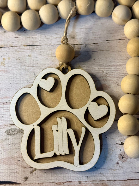 Personalized Pawprint Ornaments