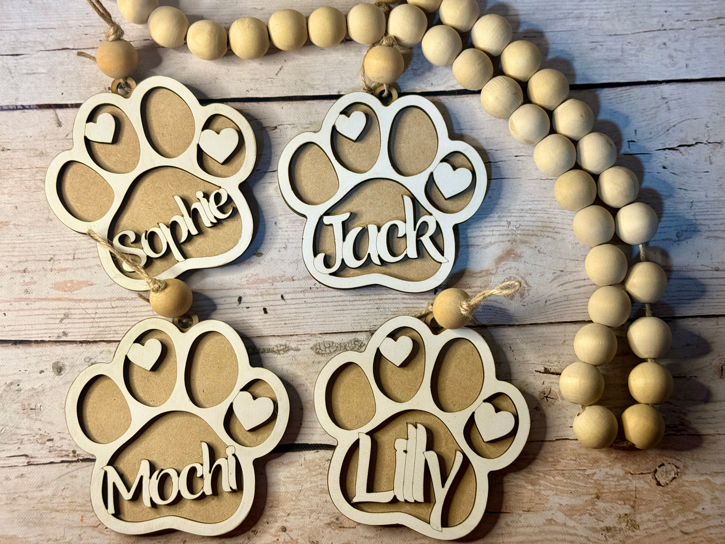 Personalized Pawprint Ornaments