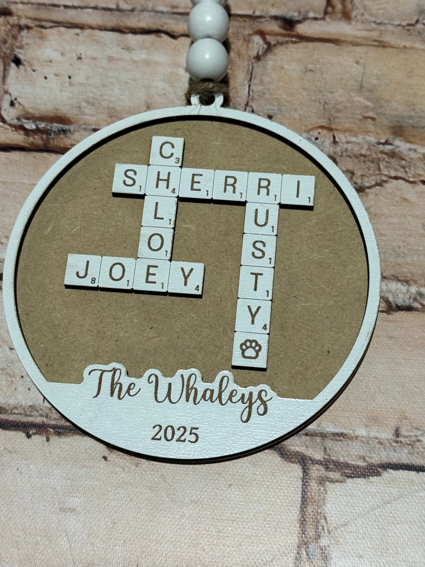 Family Crossword Ornament
