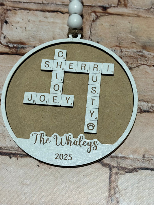 Family Crossword Ornament