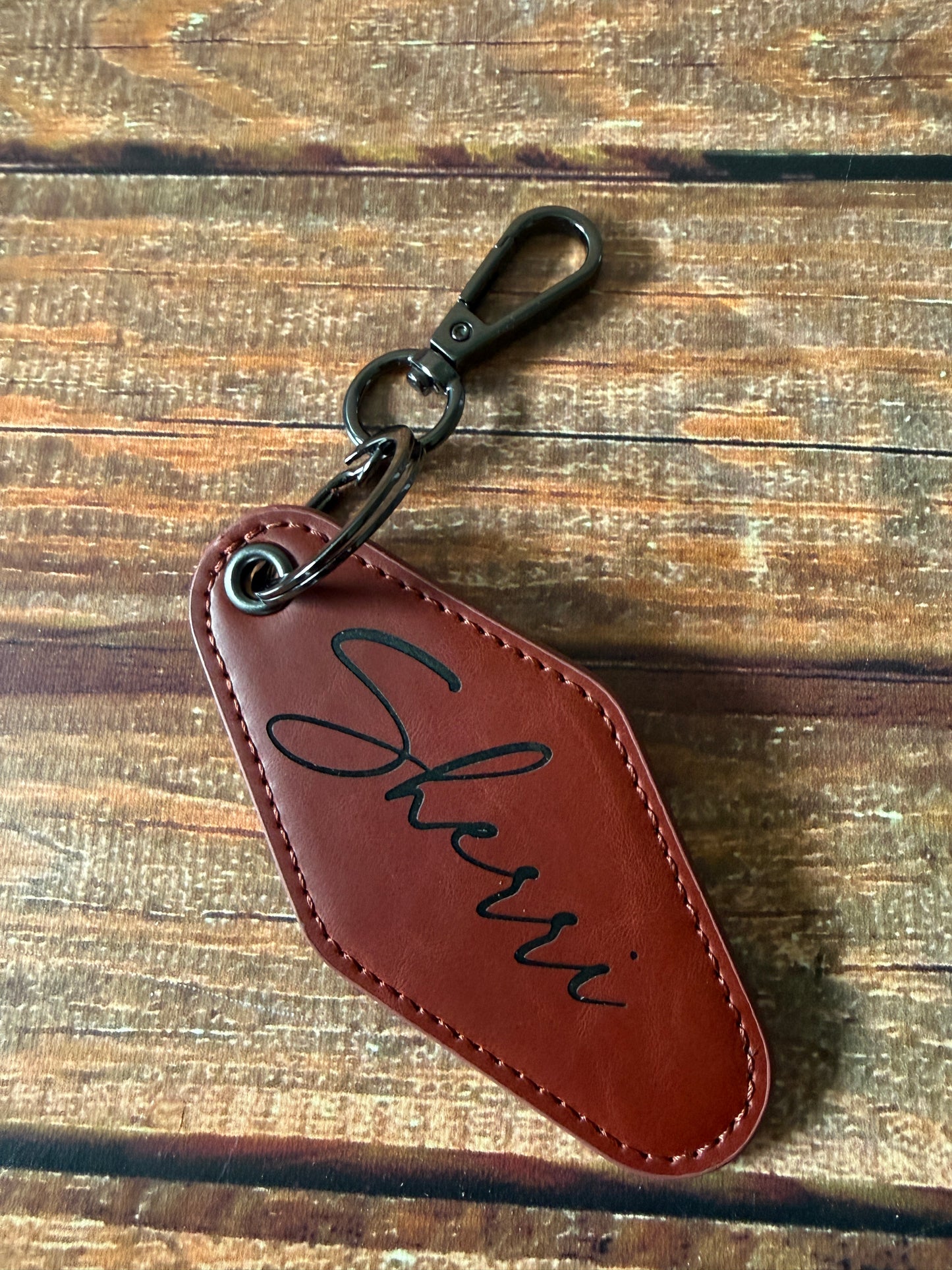 Personalized Leather Keychain | Custom Name Engraved Keyring
